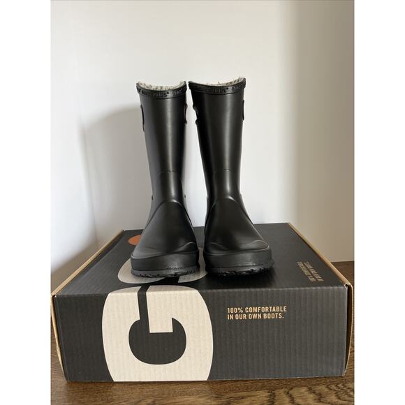 BOGS Unisex Kids' Rainboot Plush Rain Boots Black - 72804-001, Black Size 3 - Picture 2 of 8